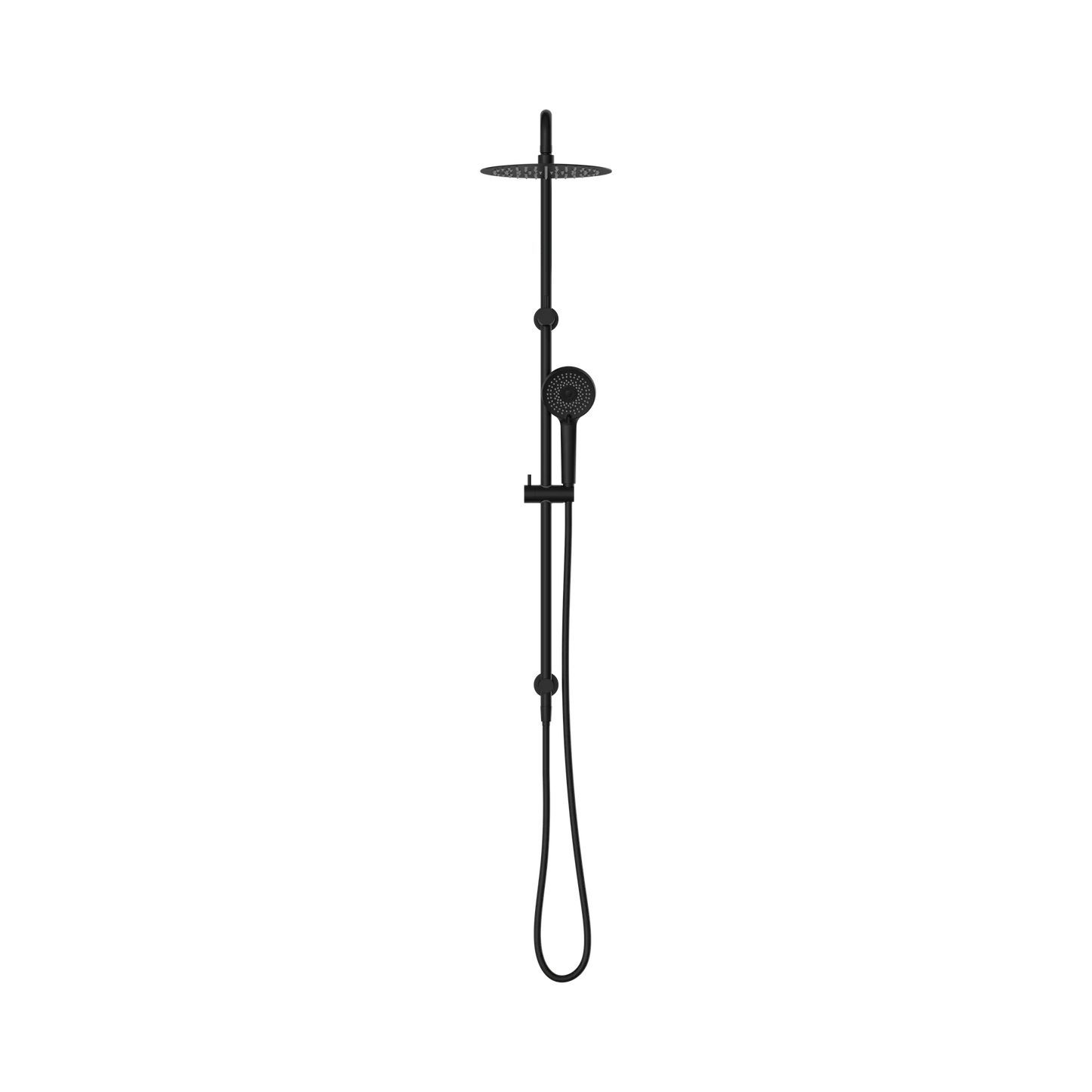 Round Project Twin Shower 4 Star Rating Matte Black