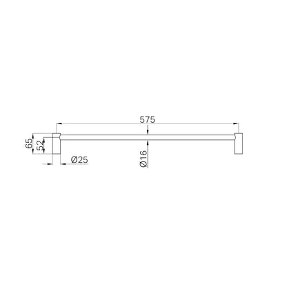 New Mecca Single Towel Rail 600mm Gun Metal
