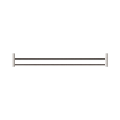 New Mecca Double Towel Rail 800mm Brushed Nickel