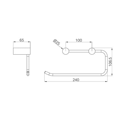 New Mecca Hand Towel Rail Matte Black