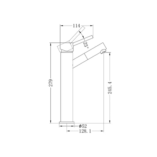 Dolce Tall Basin Mixer Angle Spout Chrome