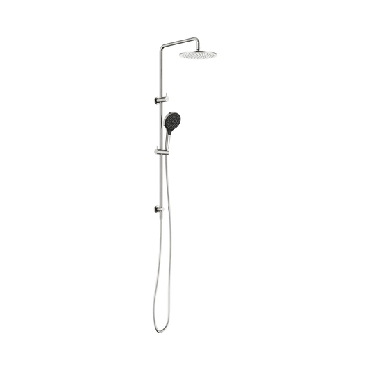 Round Twin Shower With Air Shower II Brushed Nickel