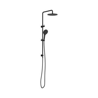 Round Twin Shower With Air Shower II Matte Black