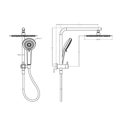 Mecca 2 In 1 Twin Shower Chrome