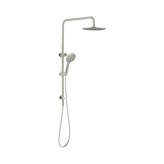 Nero Round Twin Shower Brushed Nickel