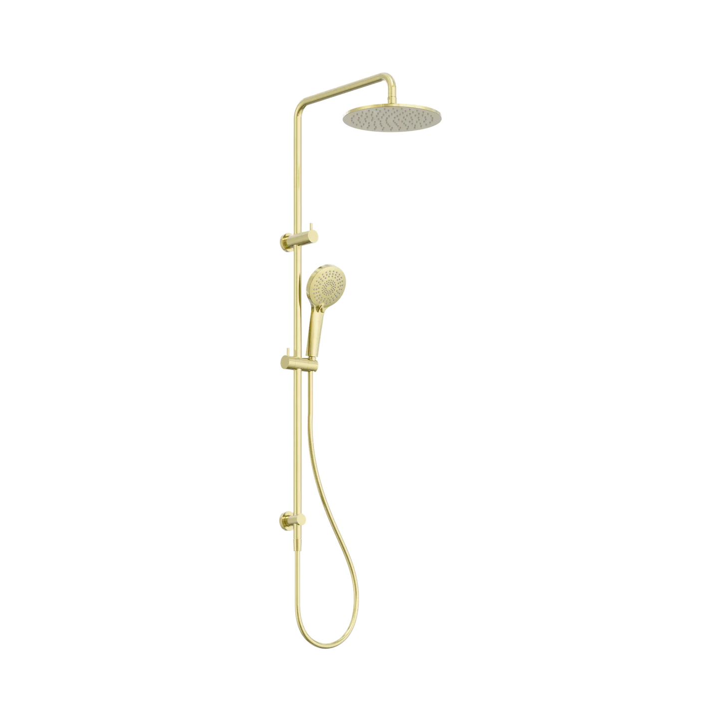 Round Twin Shower Brushed Gold