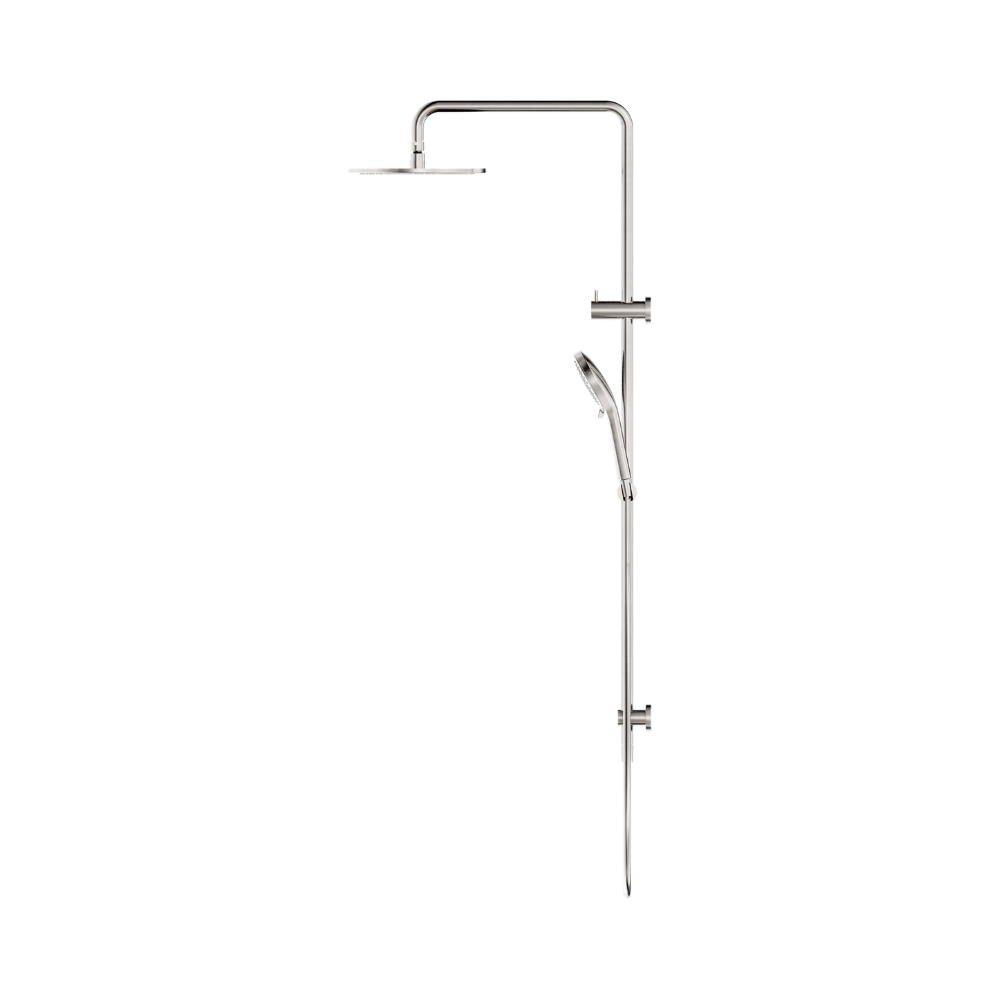 Round Twin Shower Brushed Nickel