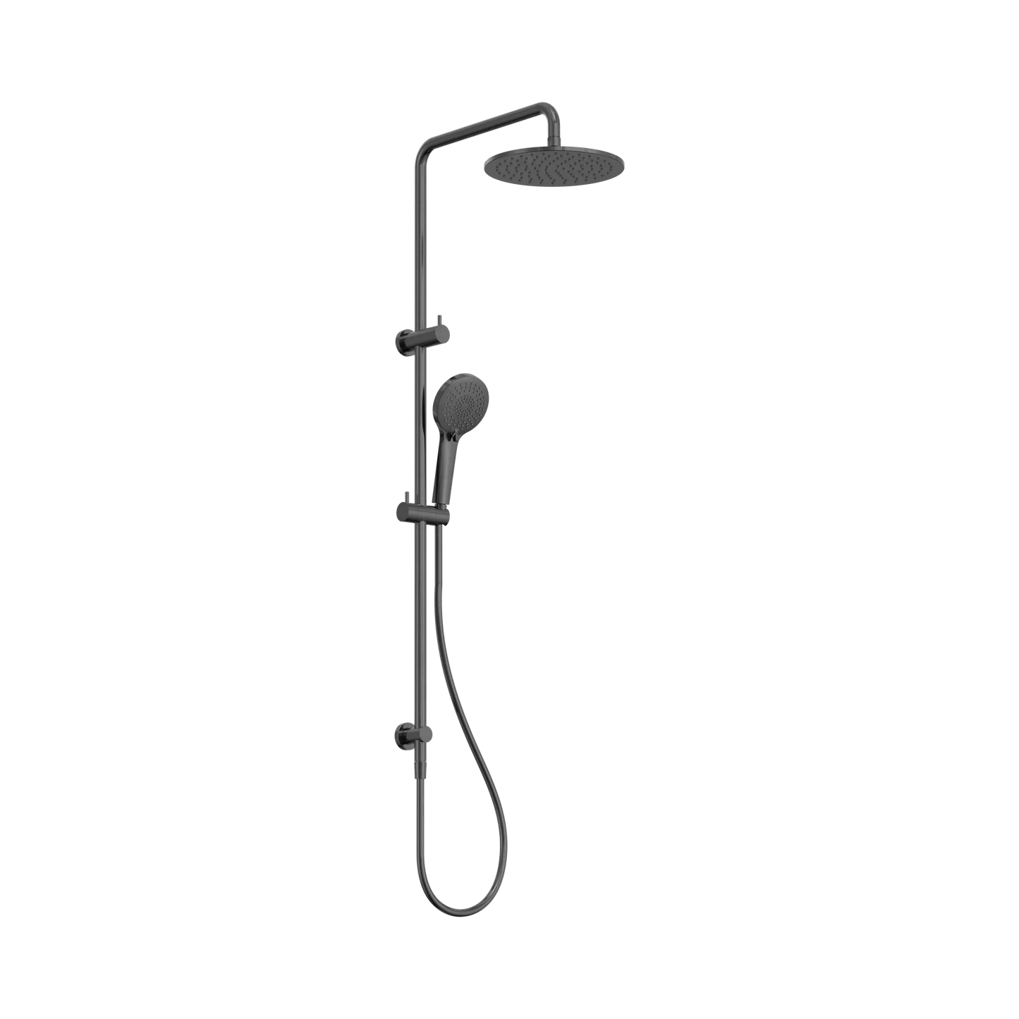 Nero Round Twin Shower Gun Metal