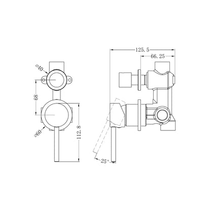 Dolce Shower Mixer With Diverter Separate Plate Chrome
