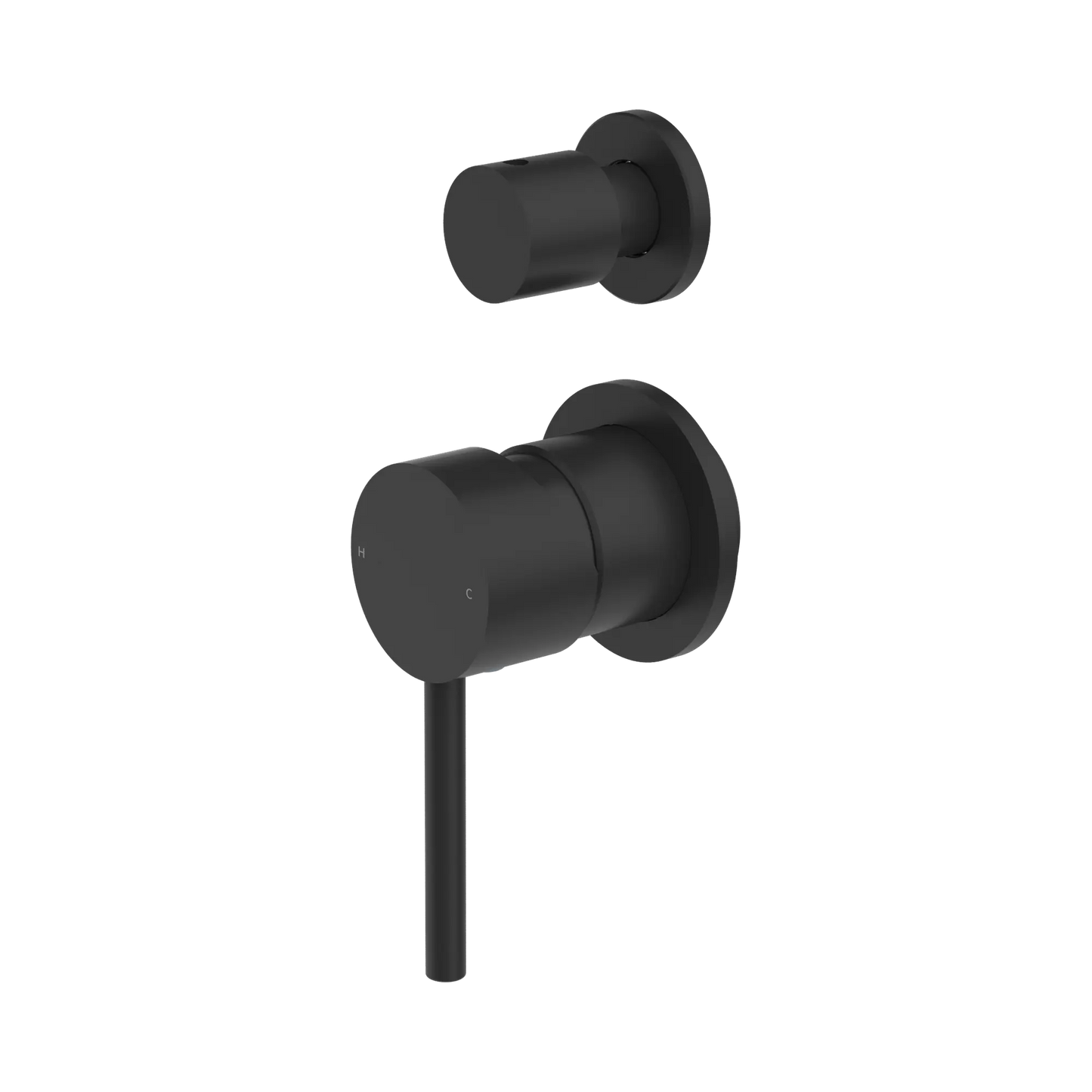 Dolce Shower Mixer With Diverter Separate Plate Matte Black