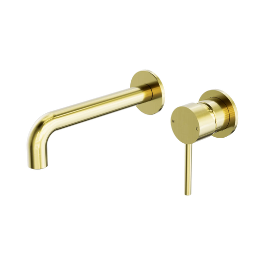 Dolce Wall Basin/Bath Mixer Separate Back Plate Brushed Gold