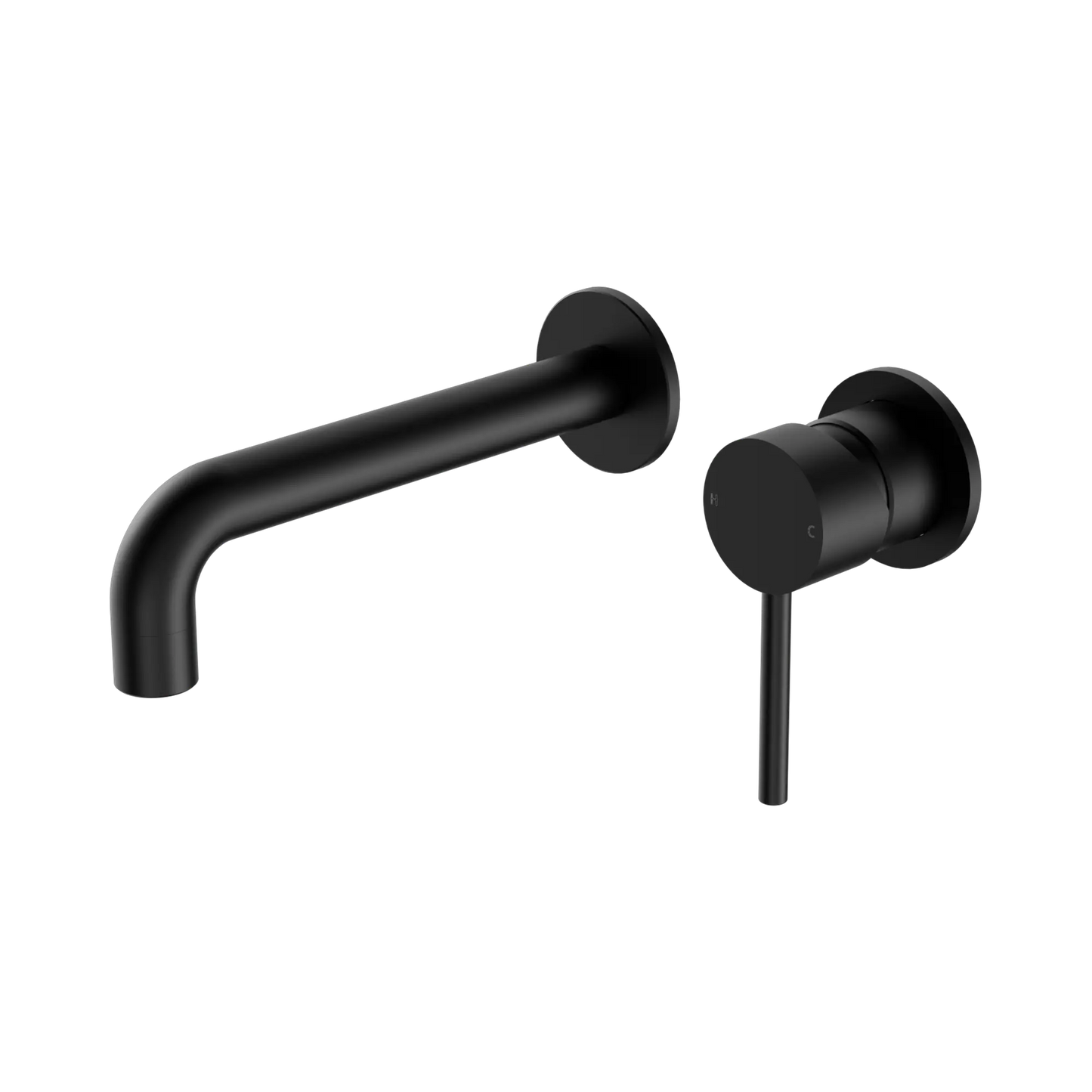 Dolce Wall Basin/Bath Mixer Separate Back Plate Matte Black