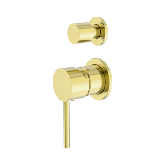 Nero Dolce Shower Mixer With Diverter Separate Back Plate Brushed Gold