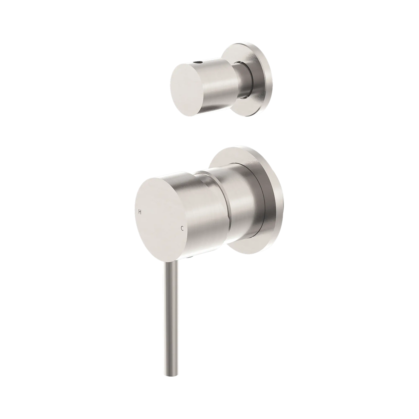 Dolce Shower Mixer With Diverter Separate Back Plate Brushed Nickel