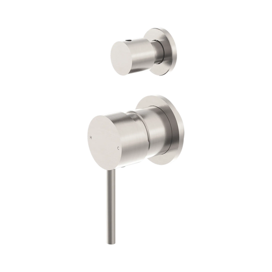 Dolce Shower Mixer With Diverter Separate Back Plate Brushed Nickel