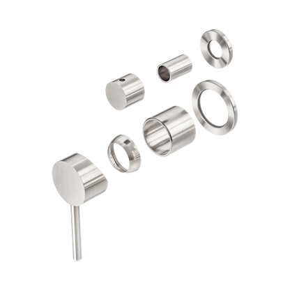 Dolce Shower Mixer With Diverter Separate Back Plate Trim Kits Only Brushed Nickel