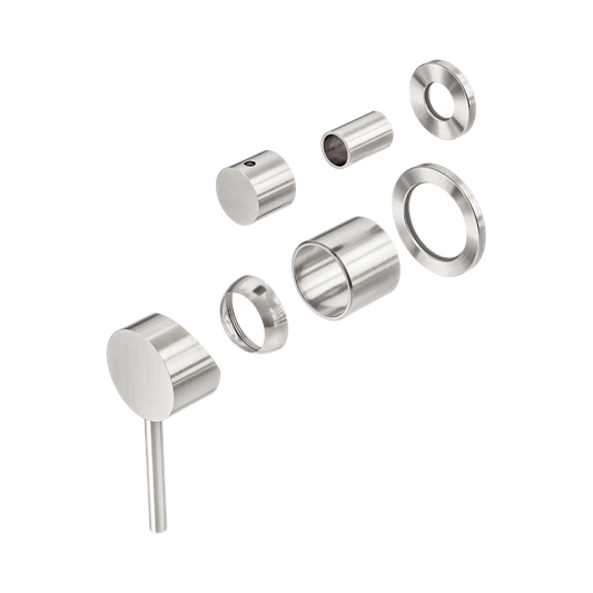 Dolce Shower Mixer With Diverter Separate Back Plate Trim Kits Only Brushed Nickel