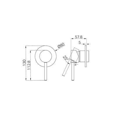 Dolce Shower Mixer Trim Kits Only Gun Metal