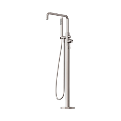 Opal Freestanding Bath Mixer With Hand Shower Brushed Nickel