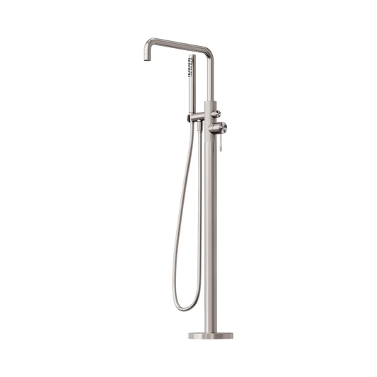 Opal Freestanding Bath Mixer With Hand Shower Brushed Nickel
