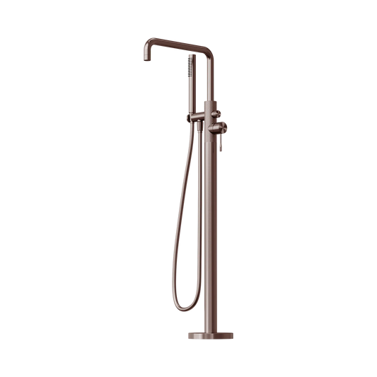 Opal Freestanding Bath Mixer With Hand Shower Brushed Bronze