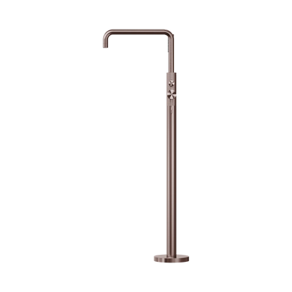 Opal Freestanding Bath Mixer With Hand Shower Brushed Bronze