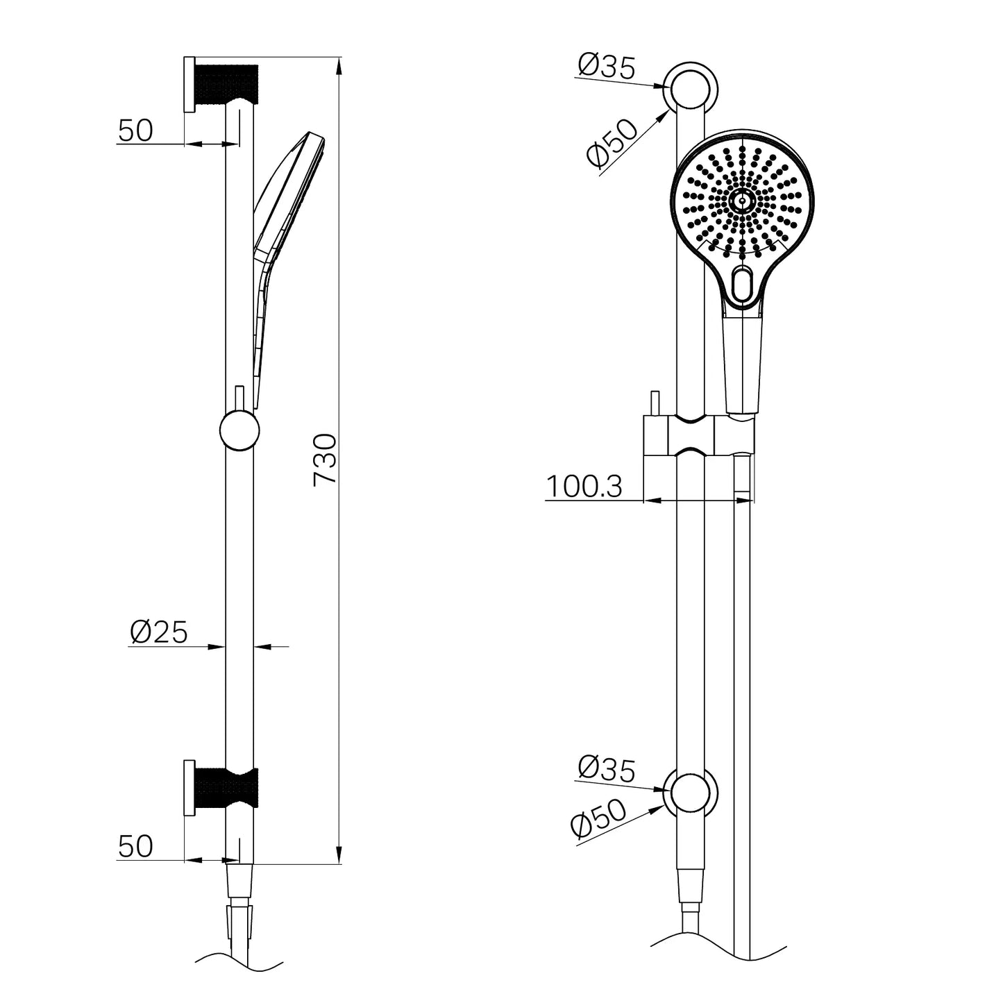 Opal Shower Rail Graphite