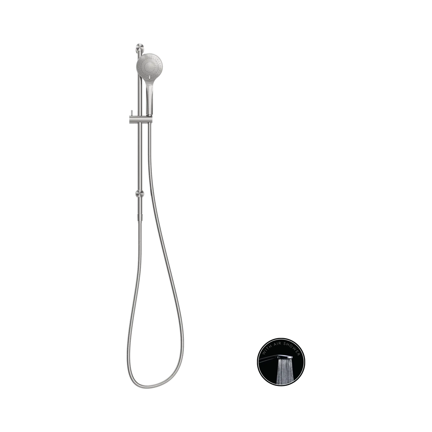 Opal Shower Rail With Air Shower Brushed Nickel