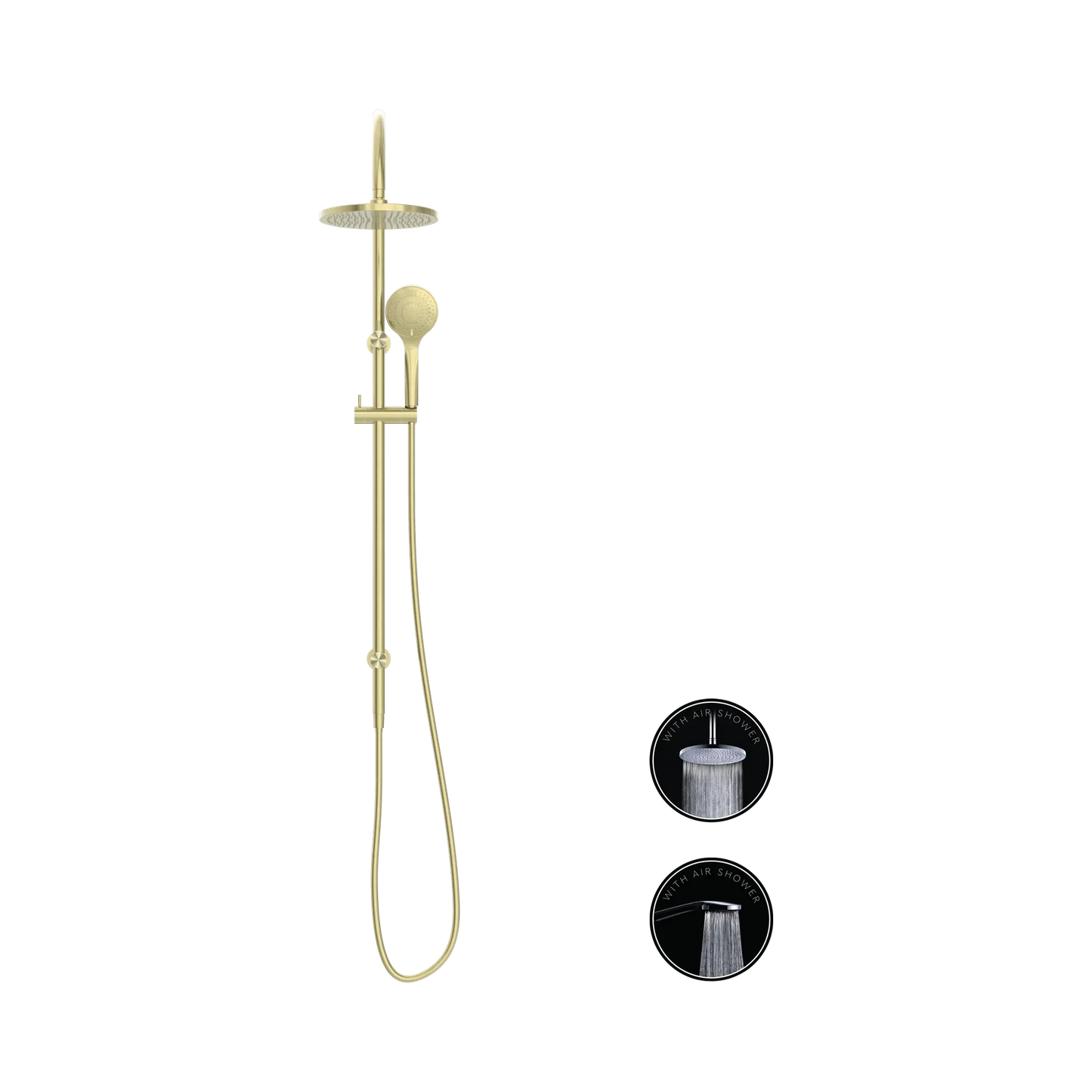 Opal Twin Shower With Air Shower Brushed Gold