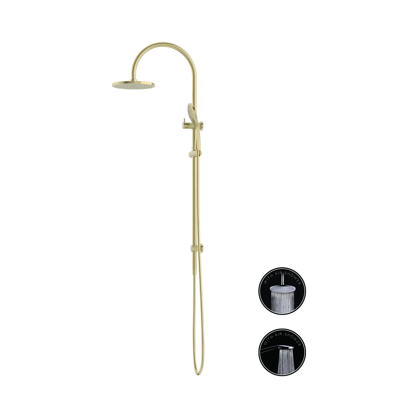Opal Twin Shower With Air Shower Brushed Gold