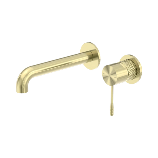 Opal Wall Basin/Bath Mixer Separate Back Plate 185mm Brushed Gold