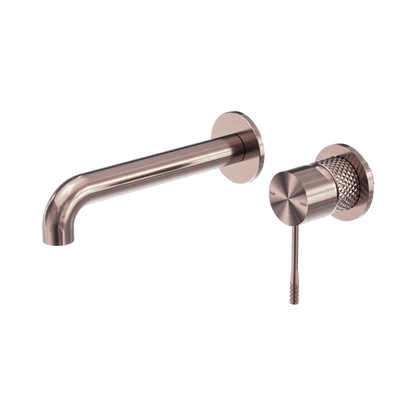 Opal Wall Basin/Bath Mixer Separate Back Plate 185mm Brushed Bronze