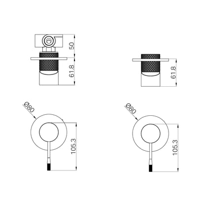 Opal Shower Mixer 80mm Plate Graphite