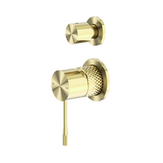 Opal Shower Mixer With Diverter Separate Plate Brushed Gold