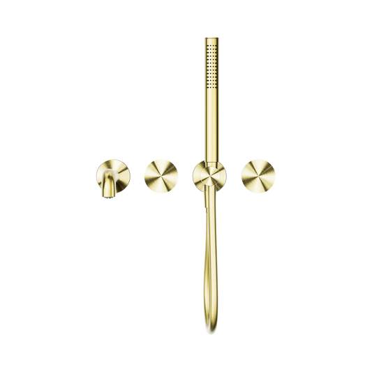 Opal Progressive Shower System Separate Plate With Spout 230mm Brushed Gold