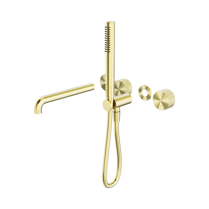 Opal Progressive Shower System Separate Plate With Spout 230mm Trim Kits Only Brushed Gold