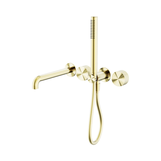 Opal Progressive Shower System Separate Plate With Spout 250mm Brushed Gold