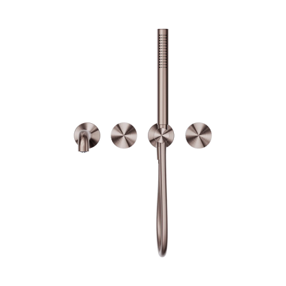 Opal Progressive Shower System Separate Plate With Spout 250mm Brushed Bronze