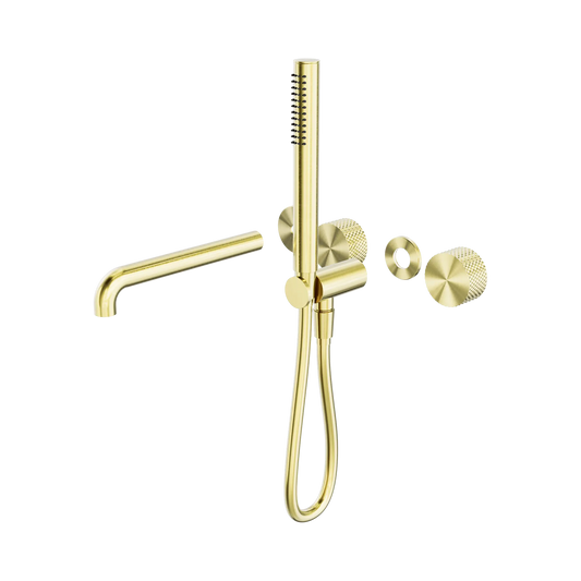 Opal Progressive Shower System Separate Plate With Spout 250mm Trim Kits Only Brushed Gold