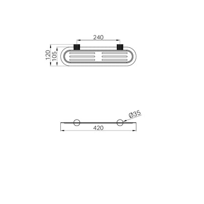 Opal Metal Shower Shelf Brushed Nickel