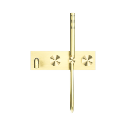 Kara Progressive Shower System With Spout 230mm Brushed Gold