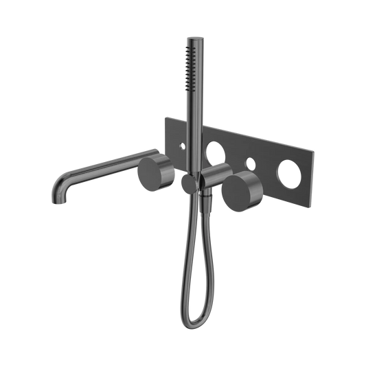 Kara Progressive Shower System With Spout 230mm Trim Kits Only Gun Metal
