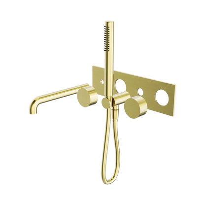 Kara Progressive Shower System With Spout 250mm Trim Kits Only Brushed Gold