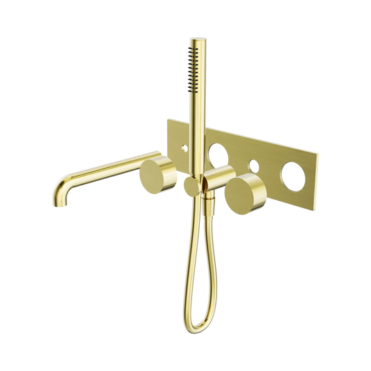 Kara Progressive Shower System With Spout 250mm Trim Kits Only Brushed Gold