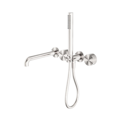 Kara Progressive Shower System Separate Plate With Spout 230mm Brushed Nickel