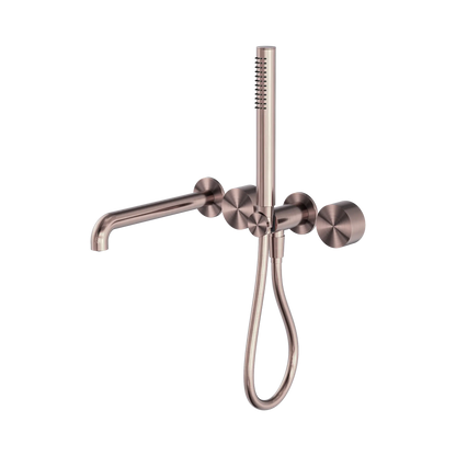 Kara Progressive Shower System Separate Plate With Spout 230mm Brushed Bronze