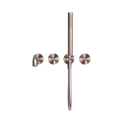 Kara Progressive Shower System Separate Plate With Spout 230mm Brushed Bronze