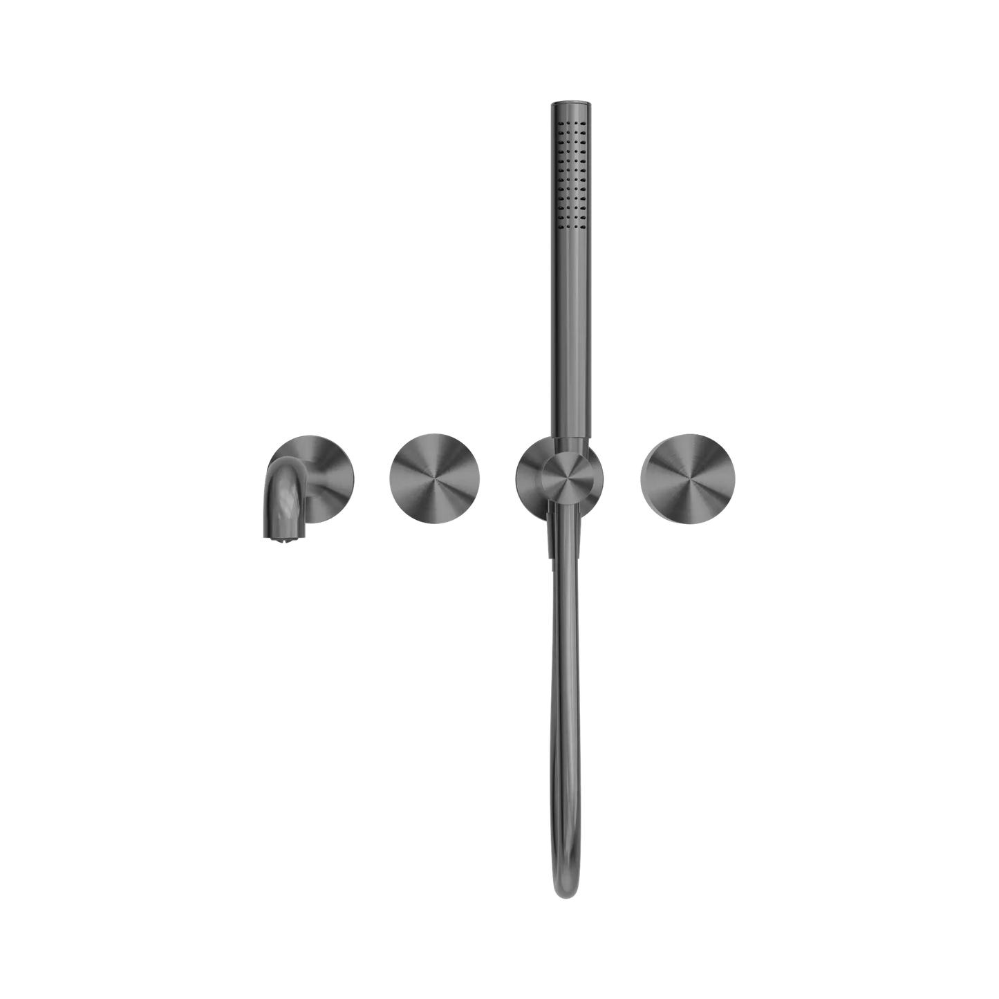 Kara Progressive Shower System Separate Plate With Spout 230mm Gun Metal