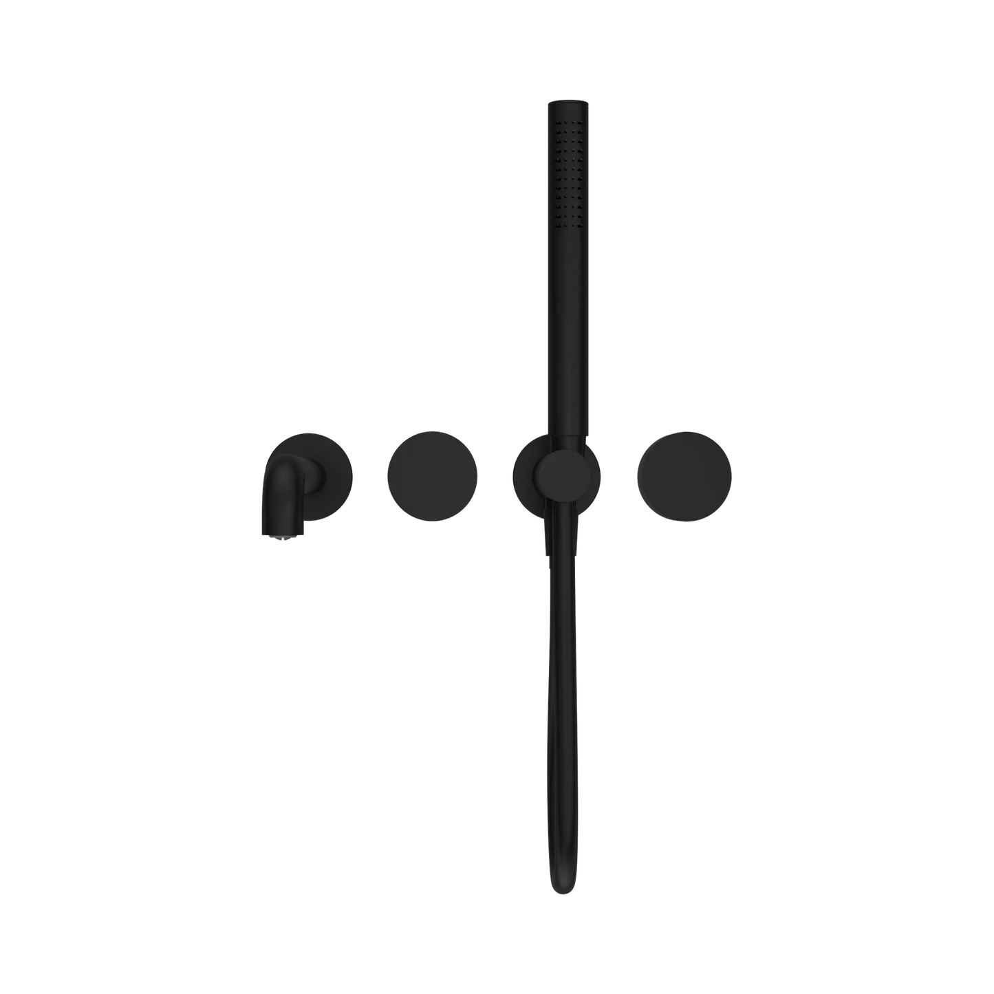 Kara Progressive Shower System Separate Plate With Spout 230mm Matte Black