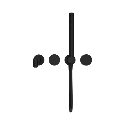 Kara Progressive Shower System Separate Plate With Spout 230mm Matte Black